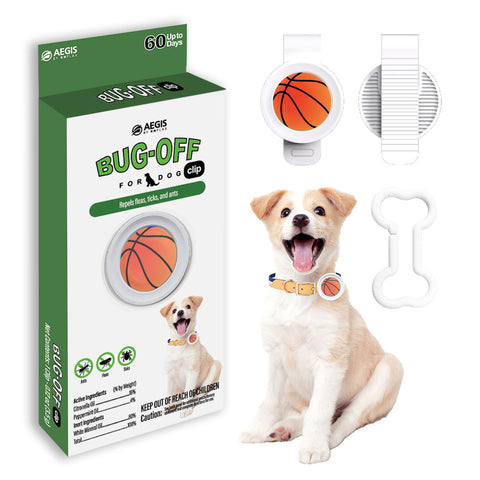 Aegis Bug-Off Clip, Natural flea and tick prevention for dogs, Repelling Flea, Tick & Mosquito